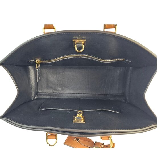 LOUIS VUITTON City Steamer Black Tan Leather Bag 2 Way Shoulder Strap Tote Bag - Picture 8 of 16